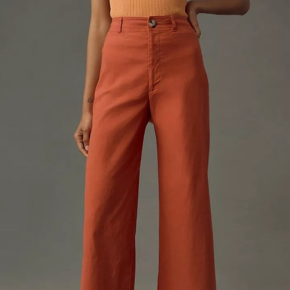 Anthropologie Ettie High-Rise Crop Wide-Leg Pants